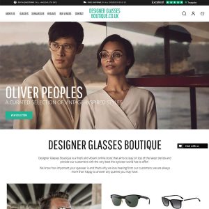 glasses retailer ecommerce homepage